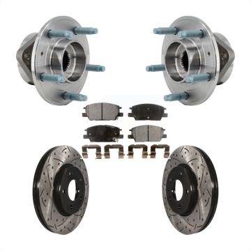 Front Hub Bearing Coated Drill Slot Brake Rotor Pad Kit For Chevrolet Equinox GMC Terrain KBB-127148