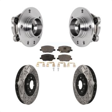 Front Hub Bearing Coat Drill Slot Brake Rotor Pad Kit For Jeep Compass Renegade Fiat 500X KBB-127152