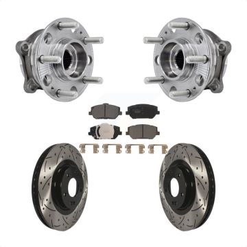Front Hub Bearing Assembly Drill Slot Brake Rotor Pads Kit For 2019-2020 Hyundai Santa Fe KBB-127161