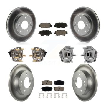 Front Rear Hub Bearing Coated Brake Rotor Pad Kit (10Pc) For Kia Soul Naturally Aspirated KBB-127183