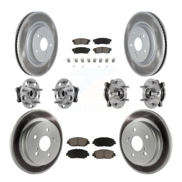 Front Rear Hub Bearing Coated Brake Rotor And Pad Kit (10Pc) For Toyota Camry Lexus ES250 KBB-127189