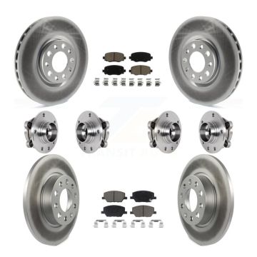 Front Rear Hub Bearing Coated Disc Brake Rotor Pad Kit (10Pc) For Jeep Renegade Fiat 500X KBB-127194