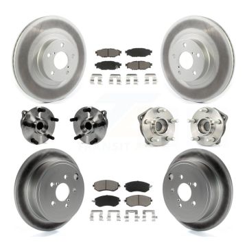 Front Rear Hub Bearings Coated Disc Brake Rotors And Pads Kit (10Pc) For Subaru Impreza KBB-127202