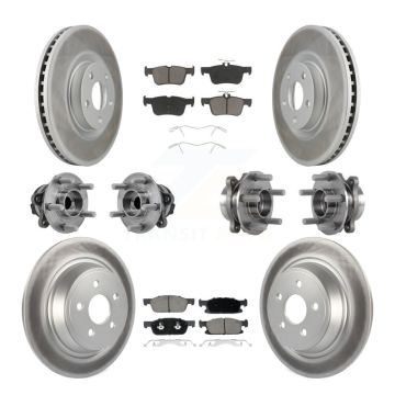 Front Rear Hub Bearing Coated Disc Brake Rotor Pad Kit (10Pc) For Lincoln Continental FWD KBB-127205