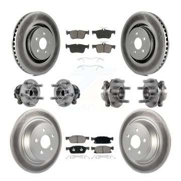 Front Rear Hub Bearing Coated Disc Brake Rotor Pad Kit (10Pc) For Lincoln Continental FWD KBB-127206