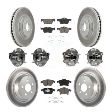 Front Rear Bearing Coated Brake Rotor Pad Kit (10Pc) For Ford Police Responder Hybrid SSV KBB-127208