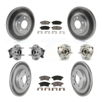 Front Rear Hub Bearing Coated Disc Brake Rotor Pads Kit (10Pc) For 2012-2013 Buick Verano KBB-127211
