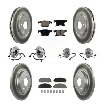 Front Rear Hub Bearing Coated Disc Brake Rotors And Pads Kit (10Pc) For Chrysler Pacifica KBB-127217