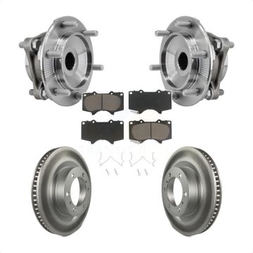 Front Hub Bearing Coated Brake Rotor And Pad Kit For 2010-2023 Toyota 4Runner Lexus GX460 KBB-127223