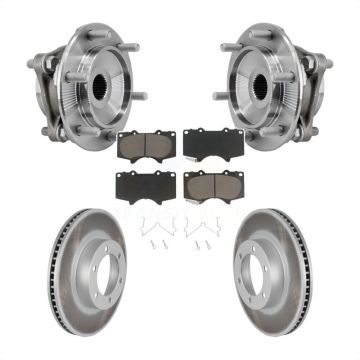 Front Hub Bearing Assembly Coated Disc Brake Rotor Pad Kit For Toyota 4Runner Lexus GX470 KBB-127224