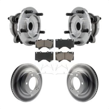 Front Hub Bearing Assembly Coated Disc Brake Rotor Pads Kit For Toyota Tundra Sequoia 4WD KBB-127225