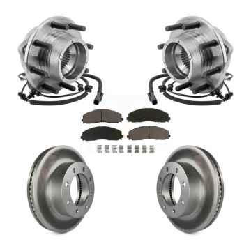 Front Hub Bearing Assembly Coated Disc Brake Rotor Pads Kit For Ford F-350 Super Duty 4WD KBB-127231