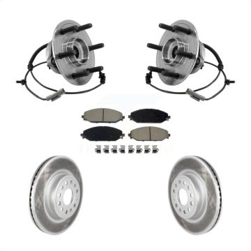 Front Hub Bearing Assembly Coat Brake Rotor Pads Kit For Ram 1500 With 22" Factory Wheels KBB-127233