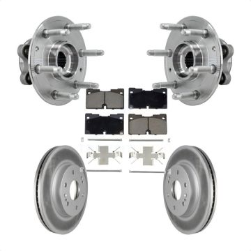 Front Hub Bearing Coat Brake Rotor Pads Kit For Chevrolet GMC Silverado 1500 Sierra Yukon KBB-127239