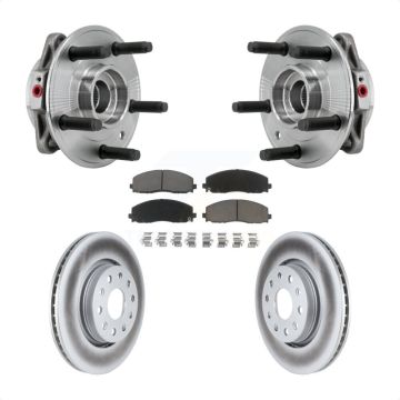 Front Hub Bearing Assembly Coated Disc Brake Rotor & Pads Kit For Jeep Wrangler Gladiator KBB-127241