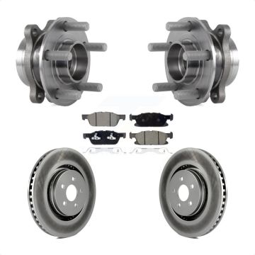 Front Hub Bearing Coated Brake Rotor Pad Kit For Lincoln Nautilus With Vented Rear Rotors KBB-127245