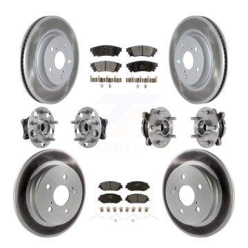 Front Rear Hub Bearing Coated Brake Rotor And Pad Kit (10Pc) For Toyota Camry Lexus ES250 KBB-127267
