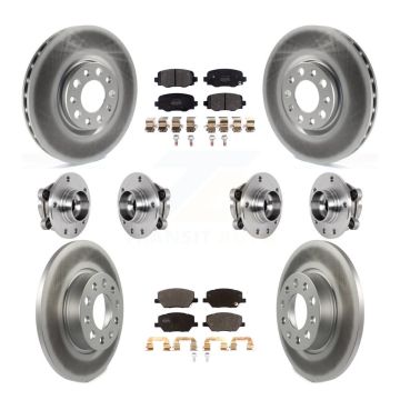Front Rear Hub Bearing Coated Disc Brake Rotor Pad Kit (10Pc) For Jeep Renegade Fiat 500X KBB-127271