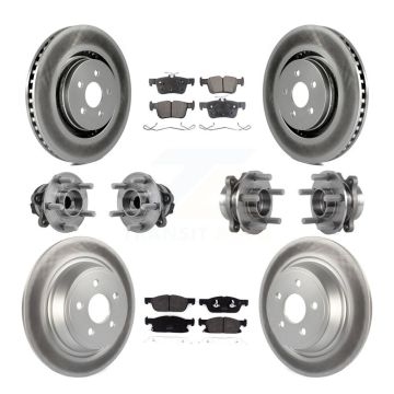 Front Rear Hub Bearing Coated Disc Brake Rotor Pad Kit (10Pc) For Lincoln Continental FWD KBB-127281