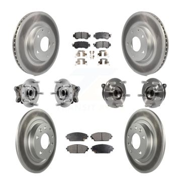 Front Rear Hub Bearing Coated Brake Rotor And Pad Kit (10Pc) For 2016-2018 Mazda CX-3 AWD KBB-127288