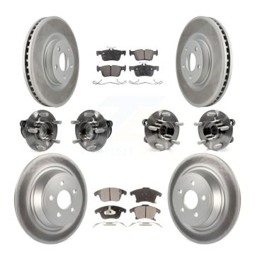 Front Rear Bearing Coated Brake Rotor Pad Kit (10Pc) For Ford Police Responder Hybrid SSV KBB-127290