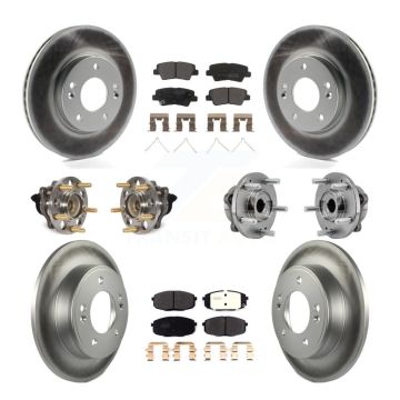Front Rear Hub Bearing Coated Brake Rotor Pad Kit (10Pc) For Kia Soul Naturally Aspirated KBB-127292