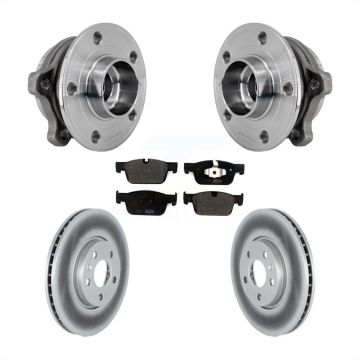Front Hub Bearing Coated Disc Brake Rotor Pad Kit For Volvo S60 V60 S90 Cross Country V90 KBB-127318
