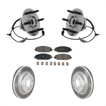 Front Hub Bearing Assembly Coat Brake Rotor Pads Kit For Ram 1500 With 22" Factory Wheels KBB-127327