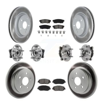 Front Rear Hub Bearing Coated Brake Rotor And Pad Kit (10Pc) For Toyota Camry Lexus ES250 KBB-127345