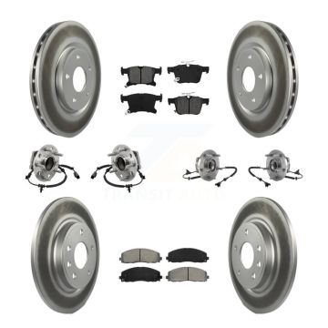Front Rear Hub Bearing Coated Disc Brake Rotors And Pads Kit (10Pc) For Chrysler Pacifica KBB-127348