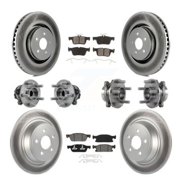 Front Rear Hub Bearing Coat Brake Rotor Pad Kit (10Pc) For Ford Edge Lincoln Nautilus MKX KBB-127355