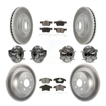 Front Rear Bearing Coated Brake Rotor Pad Kit (10Pc) For Ford Police Responder Hybrid SSV KBB-127356