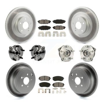 Front Rear Hub Bearings Coated Disc Brake Rotors And Pads Kit (10Pc) For Subaru Impreza KBB-127357