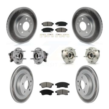 Front Rear Hub Bearing Coated Disc Brake Rotor Pads Kit (10Pc) For 2012-2013 Buick Verano KBB-127370