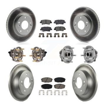 Front Rear Hub Bearing Coated Brake Rotor Pad Kit (10Pc) For Kia Soul Naturally Aspirated KBB-127372