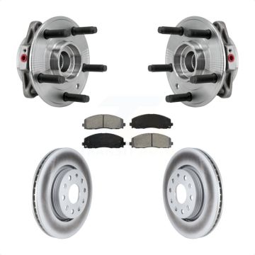 Front Hub Bearing Assembly Coated Disc Brake Rotor & Pads Kit For Jeep Wrangler Gladiator KBB-127374