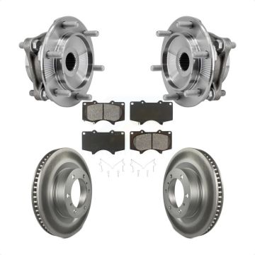 Front Hub Bearing Coated Brake Rotor And Pad Kit For 2010-2023 Toyota 4Runner Lexus GX460 KBB-127377
