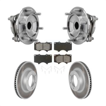 Front Hub Bearing Assembly Coated Disc Brake Rotor Pad Kit For Toyota 4Runner Lexus GX470 KBB-127378