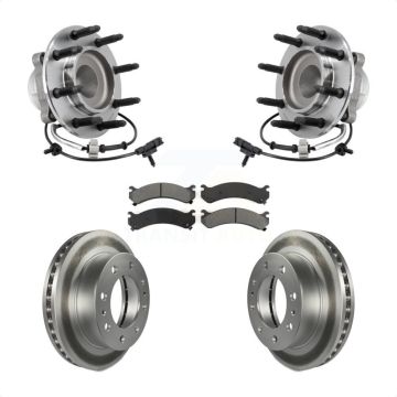 Front Hub Bearing Assembly Coated Brake Rotor And Pad Kit For 2018 Chevrolet Express 2500 KBB-127389