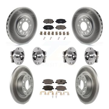 Front Rear Hub Bearing Coated Disc Brake Rotor Pad Kit (10Pc) For Jeep Renegade Fiat 500X KBB-127398
