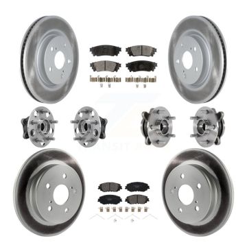 Front Rear Hub Bearing Coated Brake Rotor And Pad Kit (10Pc) For Toyota Camry Lexus ES250 KBB-127406