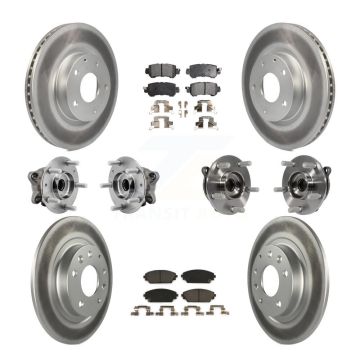 Front Rear Hub Bearing Coated Brake Rotor And Pad Kit (10Pc) For 2016-2018 Mazda CX-3 AWD KBB-127411