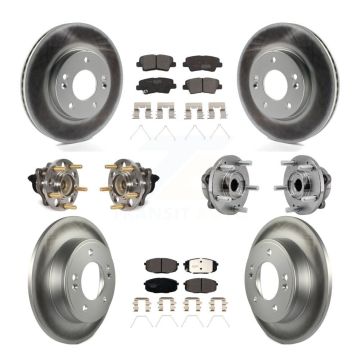 Front Rear Hub Bearing Coated Brake Rotor Pad Kit (10Pc) For Kia Soul Naturally Aspirated KBB-127418