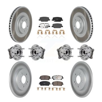 Front Rear Hub Bearing Coat Brake Rotor Pad Kit (10Pc) For Hyundai Palisade Kia Telluride KBB-127429