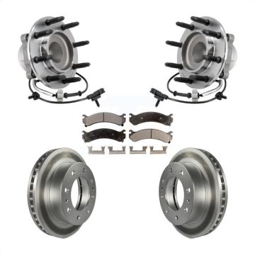 Front Hub Bearing Assembly Coated Brake Rotor And Pad Kit For 2018 Chevrolet Express 2500 KBB-127431