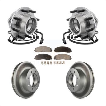 Front Hub Bearing Assembly Coated Disc Brake Rotor Pads Kit For Ford F-350 Super Duty 4WD KBB-127437