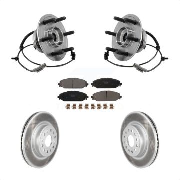 Front Hub Bearing Assembly Coat Brake Rotor Pads Kit For Ram 1500 With 22" Factory Wheels KBB-127438