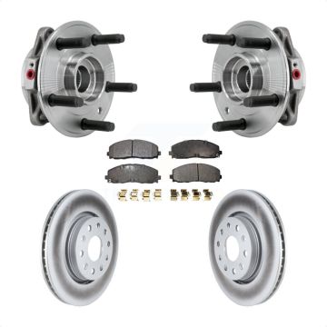 Front Hub Bearing Assembly Coated Disc Brake Rotor & Pads Kit For Jeep Wrangler Gladiator KBB-127440