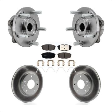 Front Hub Bearing Coated Brake Rotor & Pad Kit For 2017-2019 Kia Soul Naturally Aspirated KBB-127457