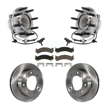 Front Hub Bearing Assembly Disc Brake Rotors And Pads Kit For 2018 Chevrolet Express 2500 KBB-127473